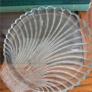 Large Vintage Glass Shell Plate
